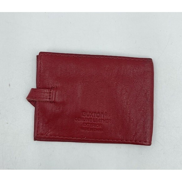 Buxton Card And ID wallet Red leather - Picture 3 of 9